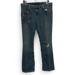 Y2K LEI Artsy Graphics Flap Pockets Jeans